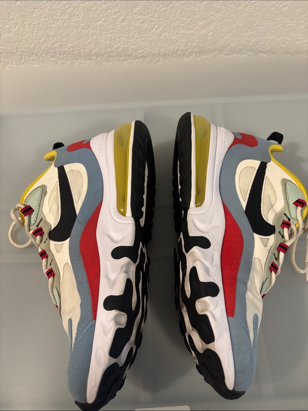 Nike Air Max 270 React Bauhaus Sneakers SZ 9.4 White Multicolor Athletic active - Picture 3 of 15